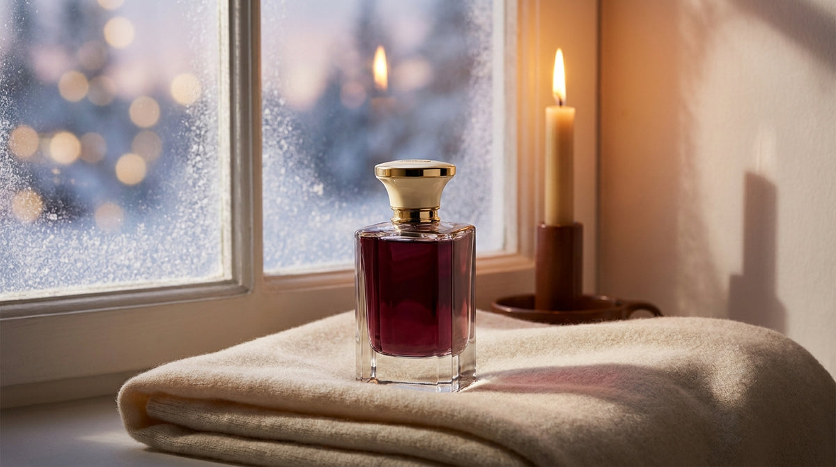 Elegant winter fragrance for women on cashmere