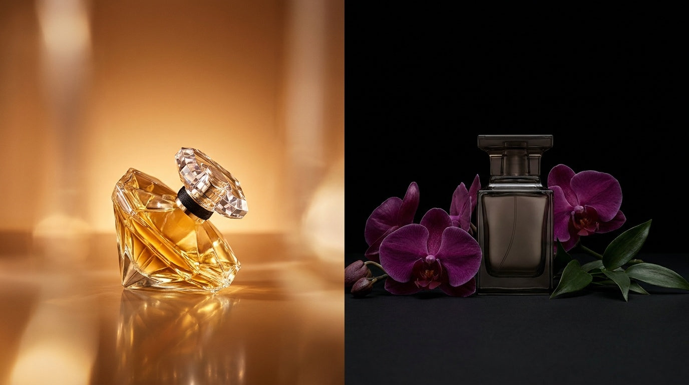 Baccarat Rouge 540 vs Black Orchid split composition