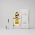 Maison Mataha Escapade Gourmande Sample Spray includes a 100ml bottle with a gold cap and a 3ml travel spray.