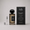 BDK Parfums Gris Charnel Sample Spray with a 3ml vial and a stylish black box, showcasing the fragrance's elegant design.