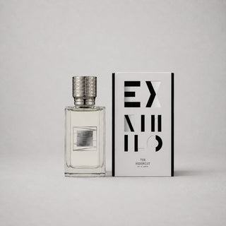 Ex Nihilo The Hedonist Sample Spray in a clear bottle next to a stylish black and white box featuring modern typography.