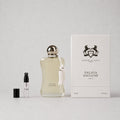 Parfums de Marly Valaya Sample Spray with a 75ml bottle and a 1ml travel spray, presented in a stylish box.